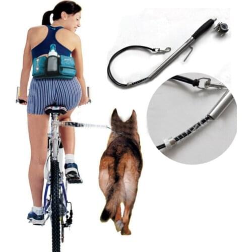 Stainless Steel Dog Puller Bicycle Walking Leash Silicone Material Can Disassemble Non-slip Cast Pipe Clamp