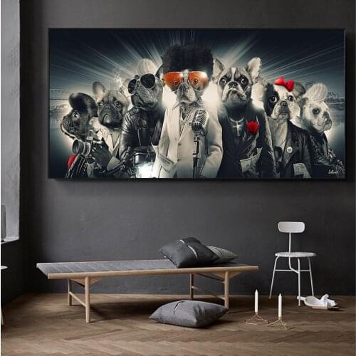 Modern canvas printing art Smoking Glasses Music Hip Hop Monkey Poster Print Wall Art Animal Pictures for Living Room Decor