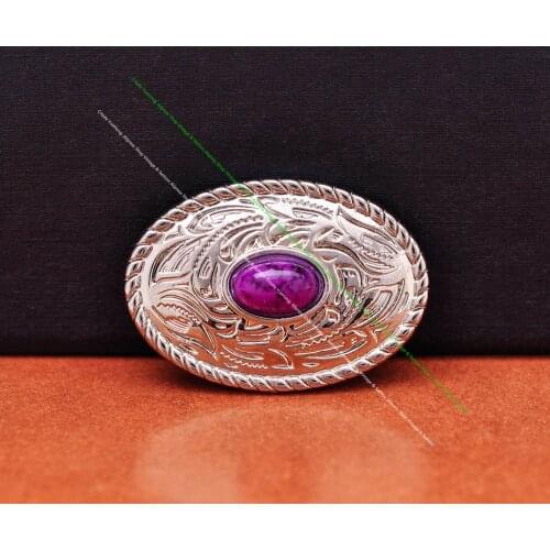 10X 35X24MM Western Silver Purple Turquoise Rope Side Carved Prairie Dust Leathercraft Accessories Headstall Belt Strap Concho