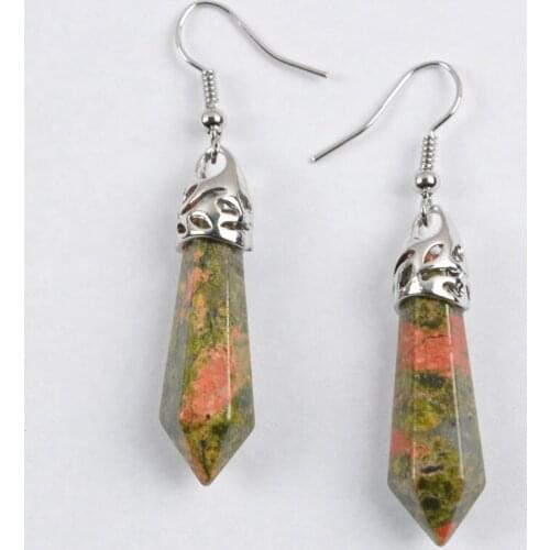 Unakite Epidote Beads Dangle Earrings Women Jewelry For Woman Gift T119
