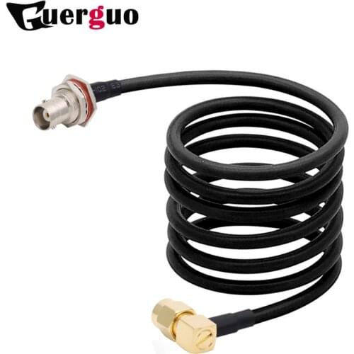 Waterproof BNC Female Bulkhead to RP-SMA Male Plug RG58 Coaxial Pigtail Cable 50 Ohm WIFI Antenna Extension Cord Jumper