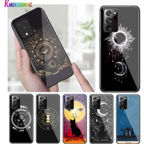 Bright Black Cover witches moon Tarot totem for Samsung S20 Ultra Plus A91 A81 A71 A51 A41 A31 A21 A21S A11 5G Phone Case