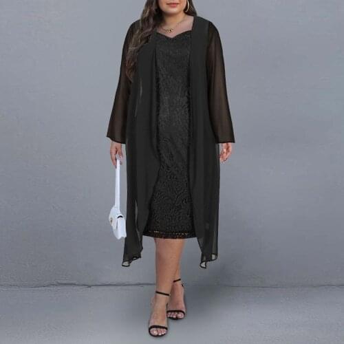 Plus Size Summer Dress for Women 2 Piece Sets 2021 Plus Size Women Clothing Elegant Spaghetti Strap Wedding Evening Party Dress