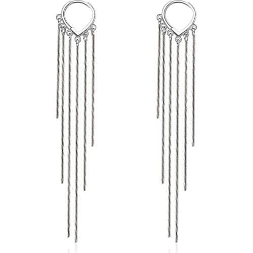 Elegant Love Heart Drop Earrings for Women Female Korean Style Long Chain Tassel Earrings Anniversary Wedding Fashion Jewelry