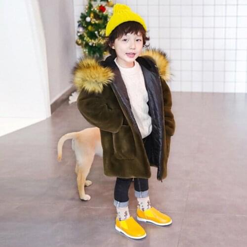 Boy Winter Coat Faux Fox Fur Liner Detachable Jackets Toddlers Childrens Outerwear Baby Girls Thicken Warm Coat Parka For Boy