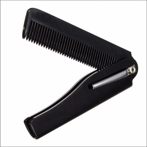 1 PCS Mens Womens Wooden Comb Beauty Handmade Folding Pocket Clip Hair Moustache Beard Comb Combs 17cm