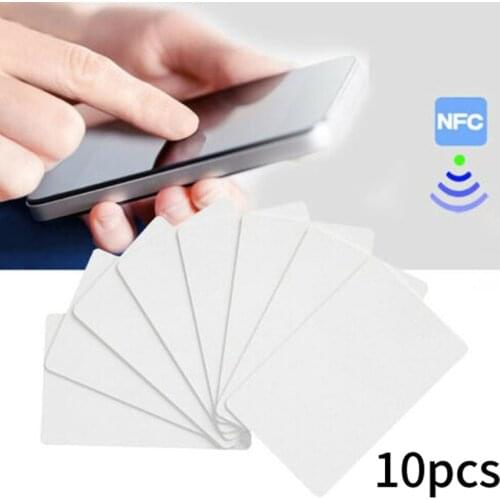 10pcs Phone NFC Card Chips Mobile Phone Portable NFC Tags 13.56Mhz PVC 215 Chips White Cards