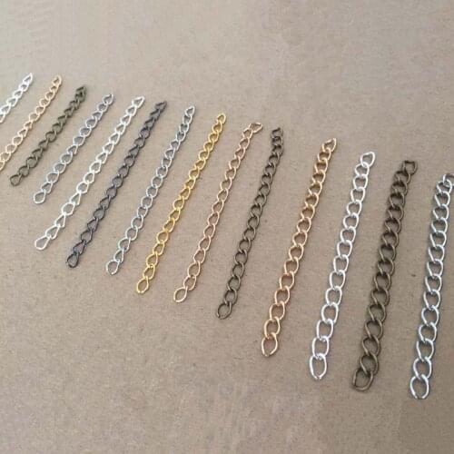 100pcs/lot Necklace Extension Chain Bulk Bracelet Extended Chains Tail Extender For DIY Jewelry Making Findings