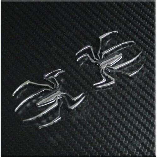 Car Badge Spider (small) 4cm ABS Chrome Truck Side rear Motorcycle Emblem Sticker 2pcs set