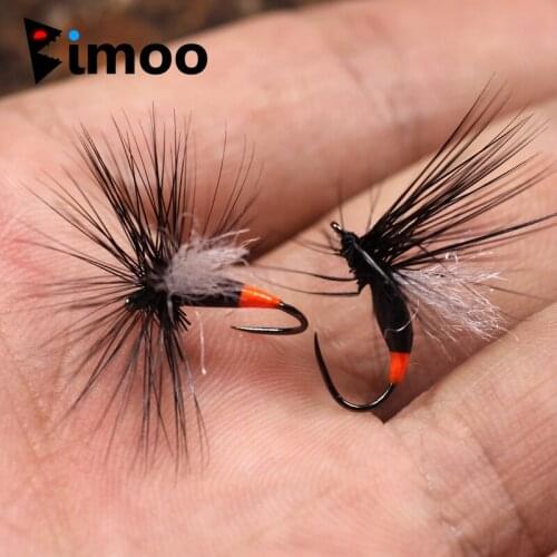 Bimoo 10PCS Size #12 Winged Black Ant Dry Fly Fishing Flies for Rocky River Trout Fishing Flies Artificial Bait Lures