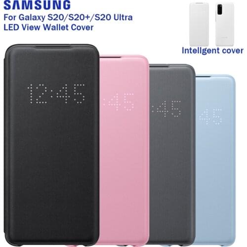 For Original Samsung Galaxy S20 S20+ S20Ultra 5G Clamshell LED Smart Sleep Case Protective Case All-Inclusive Anti-Fall