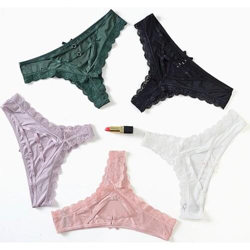 Amazing Women Sexy Lingerie G-String Lace Underwear Female T-back Thong Sheer Panties Sex Style Hot Sale Transparent Knickers