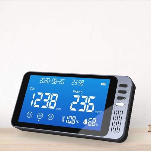 Digital CO2 Meter Detector Multi-Function Carbon Dioxide Rechargeable Air Quality Detector Analyzer CO2 Monitor NDIR Detector