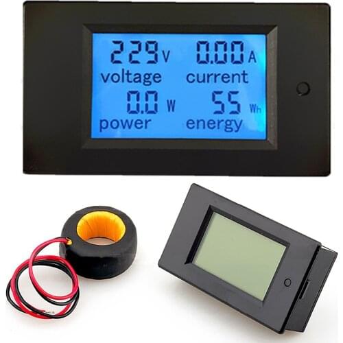 Digital Panel Meter AC 80-260V 100A 4IN1 voltage current power energy Voltmeter Ammeter With Coil CT
