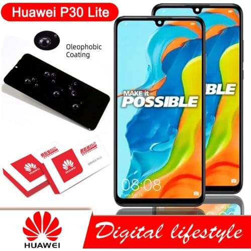 Original 6.15'' Display with frame Replacement for Huawei P30 Lite Nova 4e LCD Touch Screen Digitizer Assembly MAR-LX1 LX2 AL01