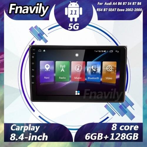 Fnavily 8.4'' Android 11 Car Dvd Player For Audi A4 B6 B7 S4 B7 B6 GPS Navigation video DSP screen multimedia Car Radio stereos