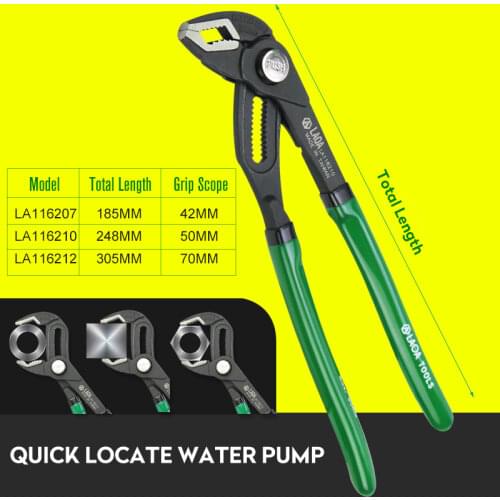 LAOA 7'' 10'' Water Pump Pliers Quick-release Plumbing Pliers Pipe Wrench Adjustable Joint Plier Straight Jaw Groove Hand Tools