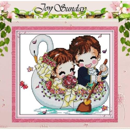 Happiness boat Patterns Counted Cross Stitch 11CT 14CT Cross Stitch Set Wholesale Cartoon Cross-stitch Kit Embroidery Needlework