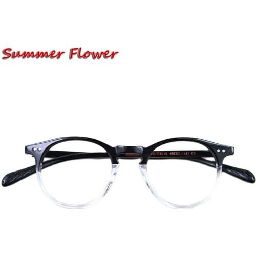 Chashma Men Round Eyeglass Retro Women Prescription Glasses Frame Acetate Eyewear Optical Glasses Lens Eyeglass for Female