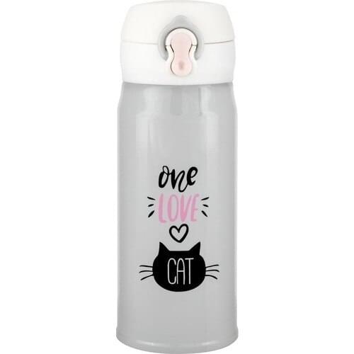 Knm Yv Thermos Cup Stainless Steel Animal 500ML Gray