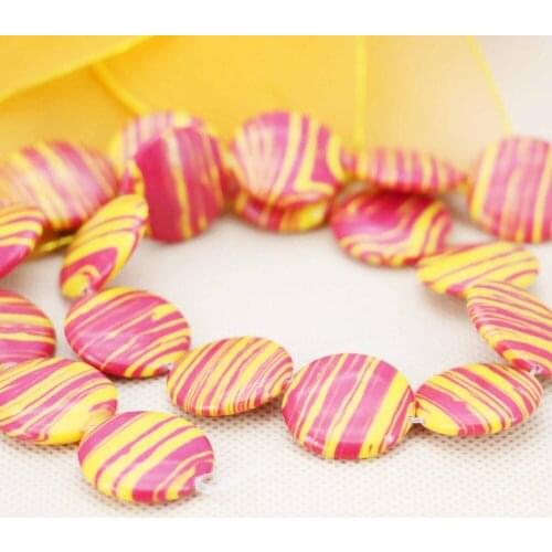 12mm Hot sale Red&Yellow stripe Turkey Stone DIY beads Jewelry crafts making design 15inch Girls Gifts For Necklace Bracelet