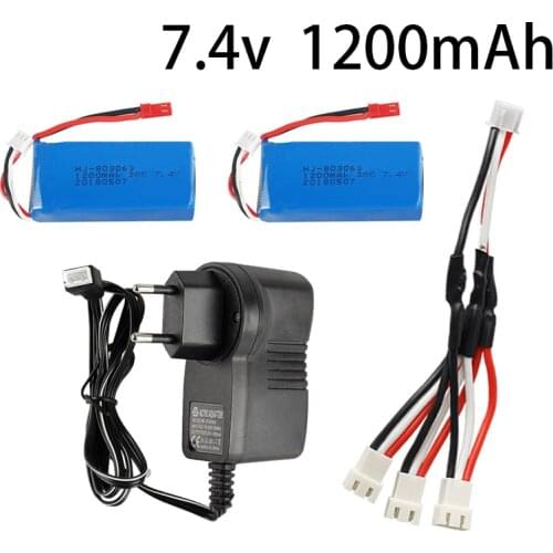 7.4v 1200mAh Lipo Battery with EU charger For YiZhan X6 MJX X101 X102h X1Brushless H16 For WLtoys V353 V333 V323 V666 V262