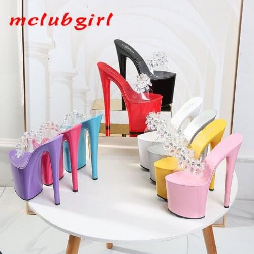 Mclubgirl Womens Sandals For Women Rhinestone Decoration Sandals With Diamonds Platfrom Super Heels Candy Color Snow Shoes LFD