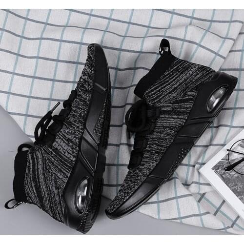 Mens sneaker Mens white Fashion men sports knitting spring Men 2020 s de comfortable Sneakers leather Sneaker mesh solid man 39