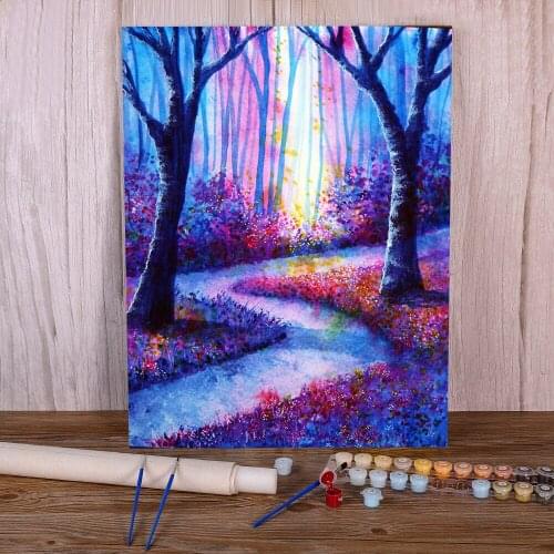 Natural Scenery Secret Path DIY Painting By Numbers Complete Kit Acrylic Paints 50*70 Paiting By Numbers Handiwork