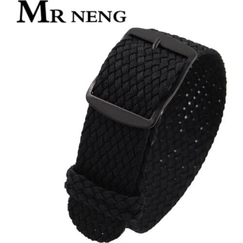 2020 New Soft Breathable Nylon Polyester Watch Strap Sport Bracelet Strap18MMm for Perlon Black Buckle watchband 22 20mm