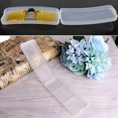 2021 New Durable Plastic Transparent Sunglasses Case Clip On Glasses Box Eyewear Protector