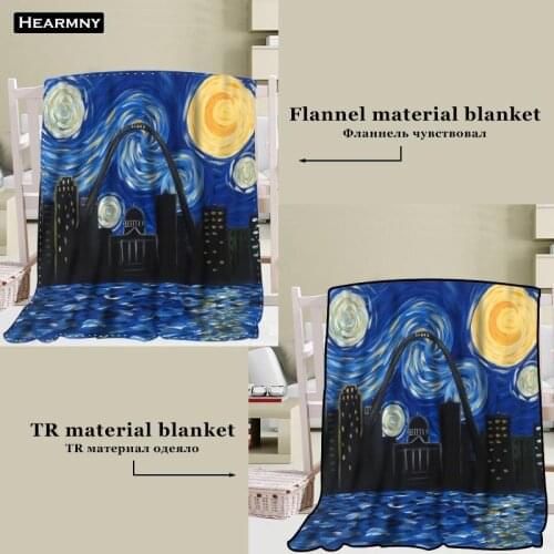 New Arrival Van Gogh Starry Nigh Blankets Printing Soft Blanket Throw On Home/Sofa/Bedding Portable Adult Travel Cover Blanket