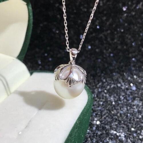 Wedding New DIY Mount 925 Sterling Silver Pendant Base Settings Mountings Findings Parts for Pearl Crystal Jade Agate 5pcs/lot