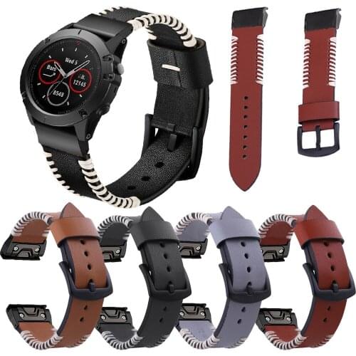 The New Leather Wristband for Garmin Fenix 6 6X Pro 5 5X Plus 935 945 S60 3HR MK1 Quick installation sports accessories Bracelet