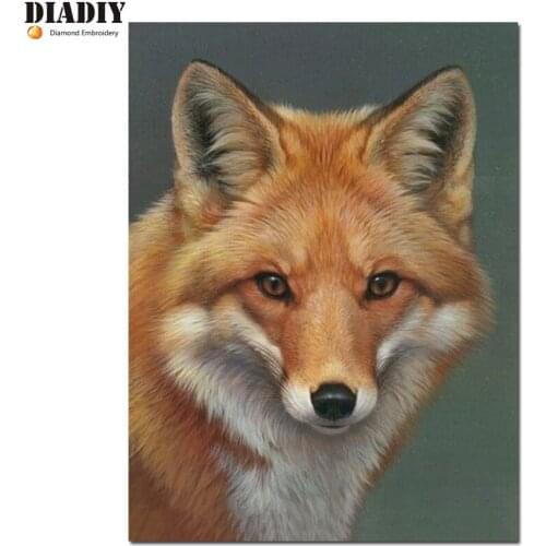 Full Resin Square Diamond Painting Fox Cross Stitch Kits Mosaic 5D Diamond Embroidery Needlework wall sticker Home Decoration