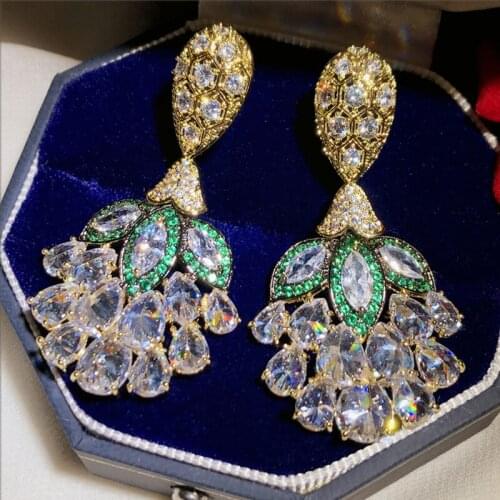 Luxury Inlaid Colorful Zircon Pineapple Earring High-End Multicolor Crystal Pop Earring Temperament Womens Party Accessories