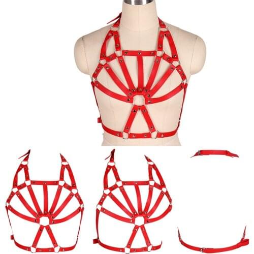 Sexy Lingerie Punk Leather Harness Belt Corset Womens Underwear Tops Crop Garters Dress Pole Dance Harajuku Goth Accessories