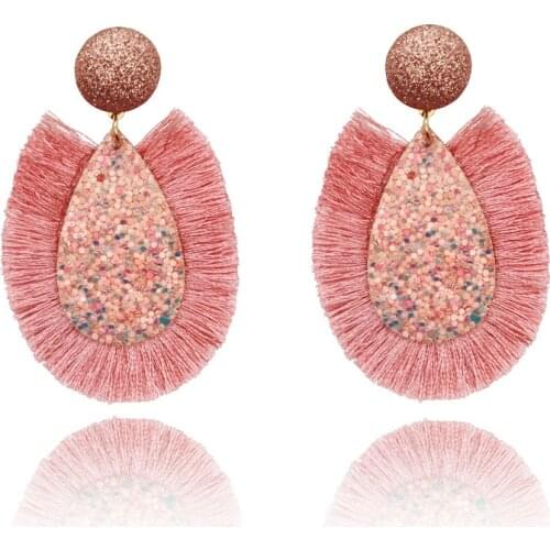 Colorful Tassels Water-drop Style Young Girl Factory Supply Earrings