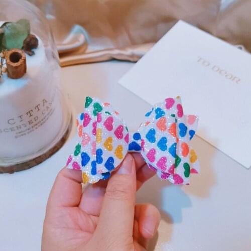 Sweet Heart Hair Clips Glitter Hair Bows Grips Mermaid School Hairpin for Kids Daily Headwear Barrettes Girls Hair Accessories