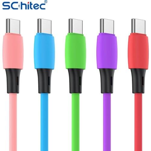 Schitec A Liquid Silicone USB Type C Cable For Huawei Mate 40 Pro P40 Super Charge Type C Cable USB C Data Cable For Samsung S20