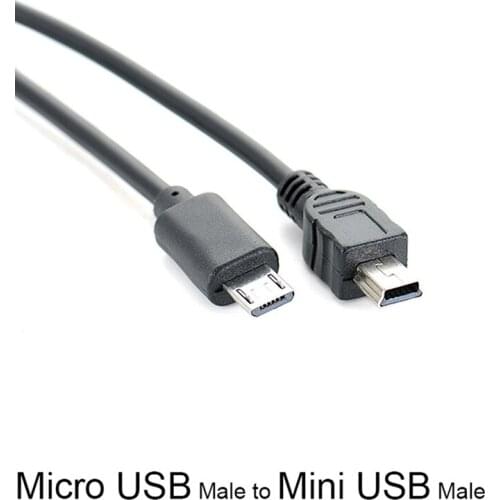 1pc Micro USB Male To Mini USB Male Data Adapter Converter Cable Cord Data Cable 25cm