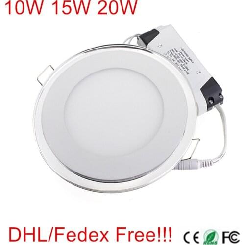 20pcs Super Bright 10W 15W 20W LED Panel Light Ultra Slim LED Ceiling Downlight with driver 85-265V Warm White/Cold White + Bule