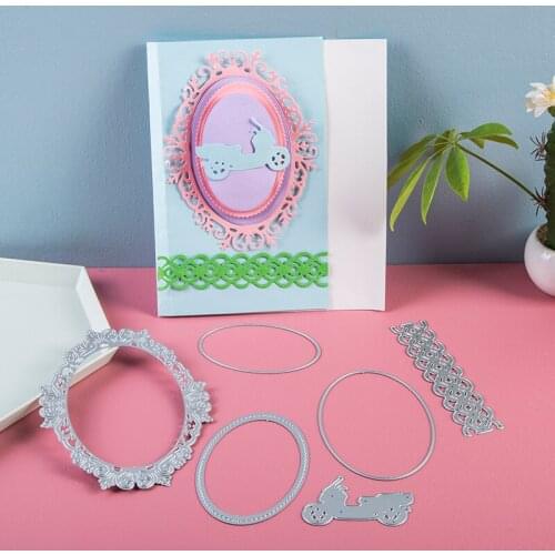 2020 dies Lace Strip Border Oval Frame Motorcycle metal cutting dies Scrapbooking die card knife mould blade punch stencils dies