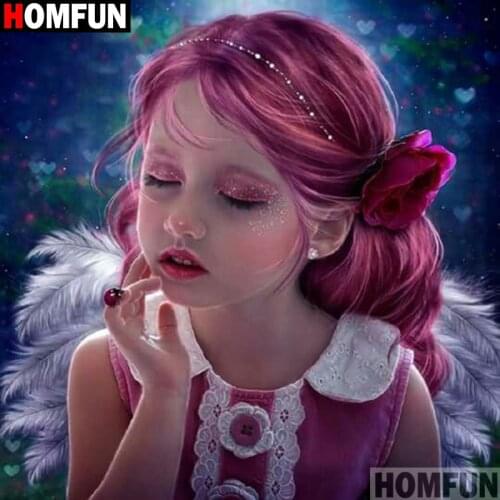 HOMFUN Full Square/Round Drill 5D DIY Diamond Painting "Beautiful girl" 3D Embroidery Cross Stitch 5D Decor Gift A18156