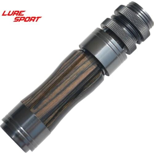 LureSport Black Wood Aluminum Part Reel Seat Spinning Casting Reel Seat Rod Building Components DIY Accessory