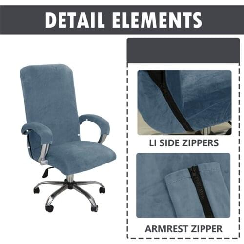 Silver-Fox Velvet Elastic Chair Cover Thickened Internet Cafe Cinema Armchair Case Plush Office Staff Computer Swivel Seat Cover
