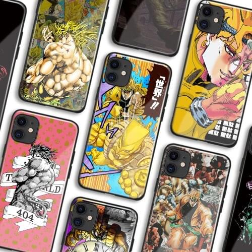 JoJos Bizarre DIO Manga Phone Cases For IPhone 11 12 Mini Pro XS Max 6s X XR 6 7 8 Plus SE Anime Soft TPU Glass Cover Shell