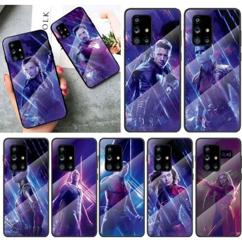 Tempered Glass Cover Hero Marvel Avenger For Samsung Galaxy A91 A81 A72 A71 A52 A51 A41 A31 A21S A11 A01 Phone Case