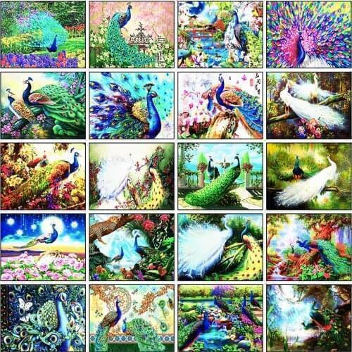 Evershine Full Square Diamond Embroidery Peacock Animals Diamond Painting Cross Stitch Kit 5D DIY Mosaic Needlework Home Decor