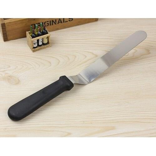 Stainless steel handle 8 inch curved KNIFE rubber sword kiss cake baked cake mould tool offset spatula